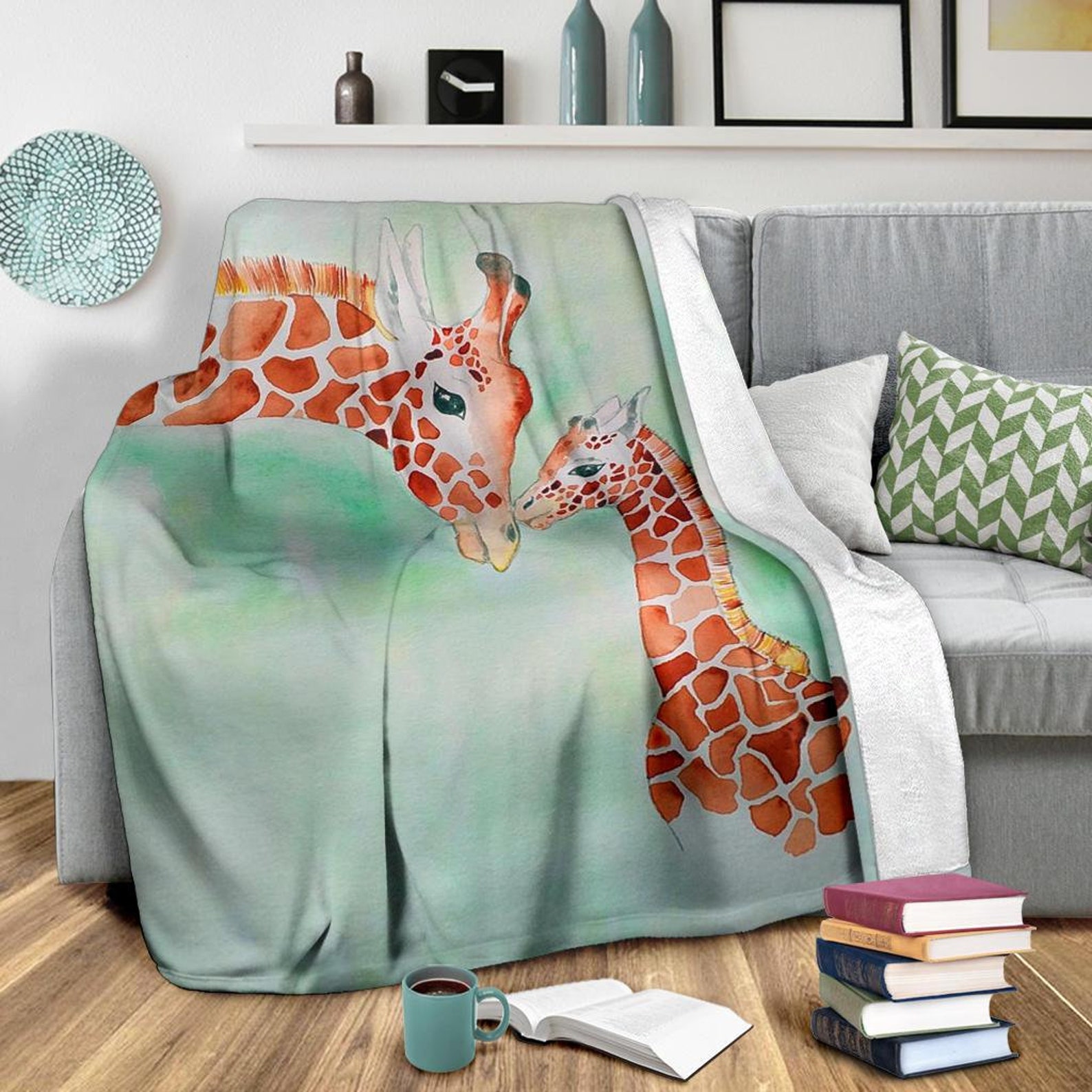 Giraffe Blanket Giraffe Throw Blanket Giraffe Fleece Etsy