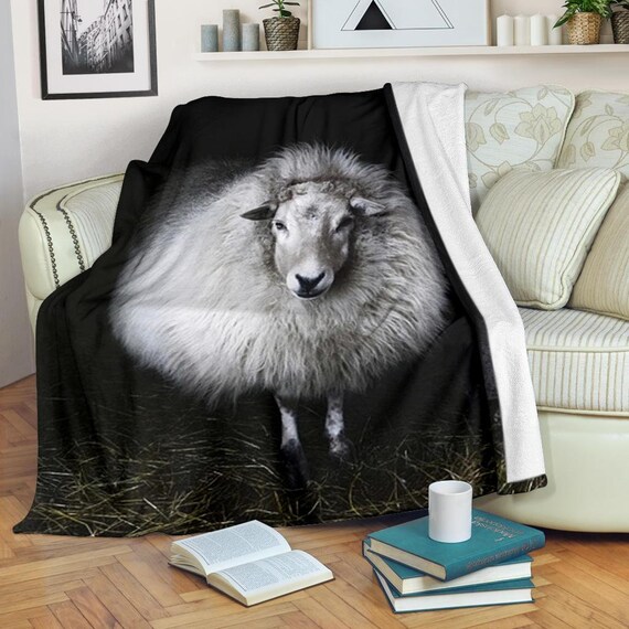 Sheep Blanket Sheep Throw Blanket Sheep Fleece Blanket Etsy