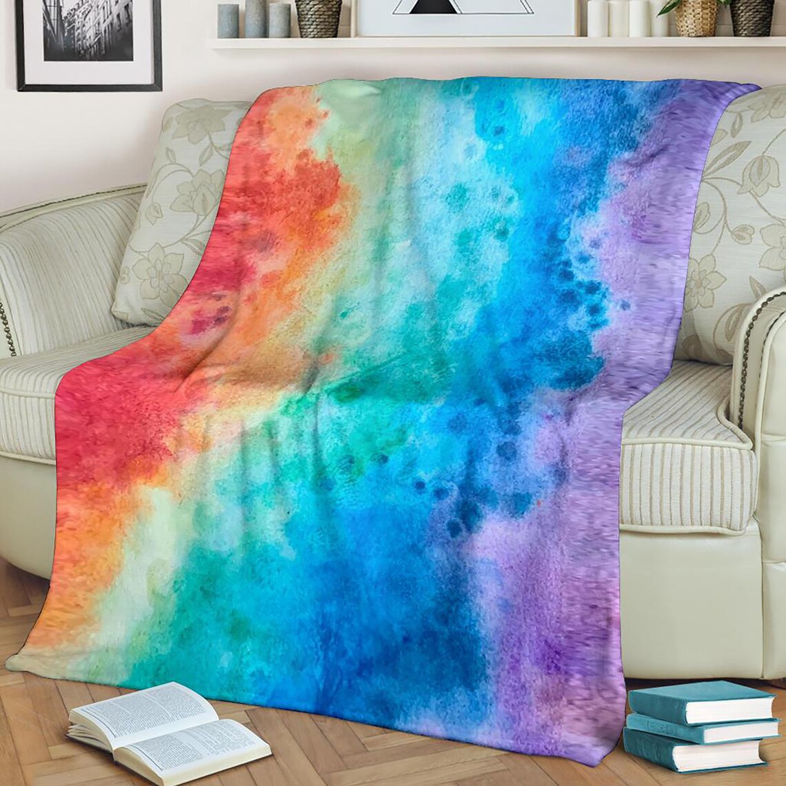 Tie Dye Fleece Blanket Tie Dye Tie Dye Throw Fleece Etsy
