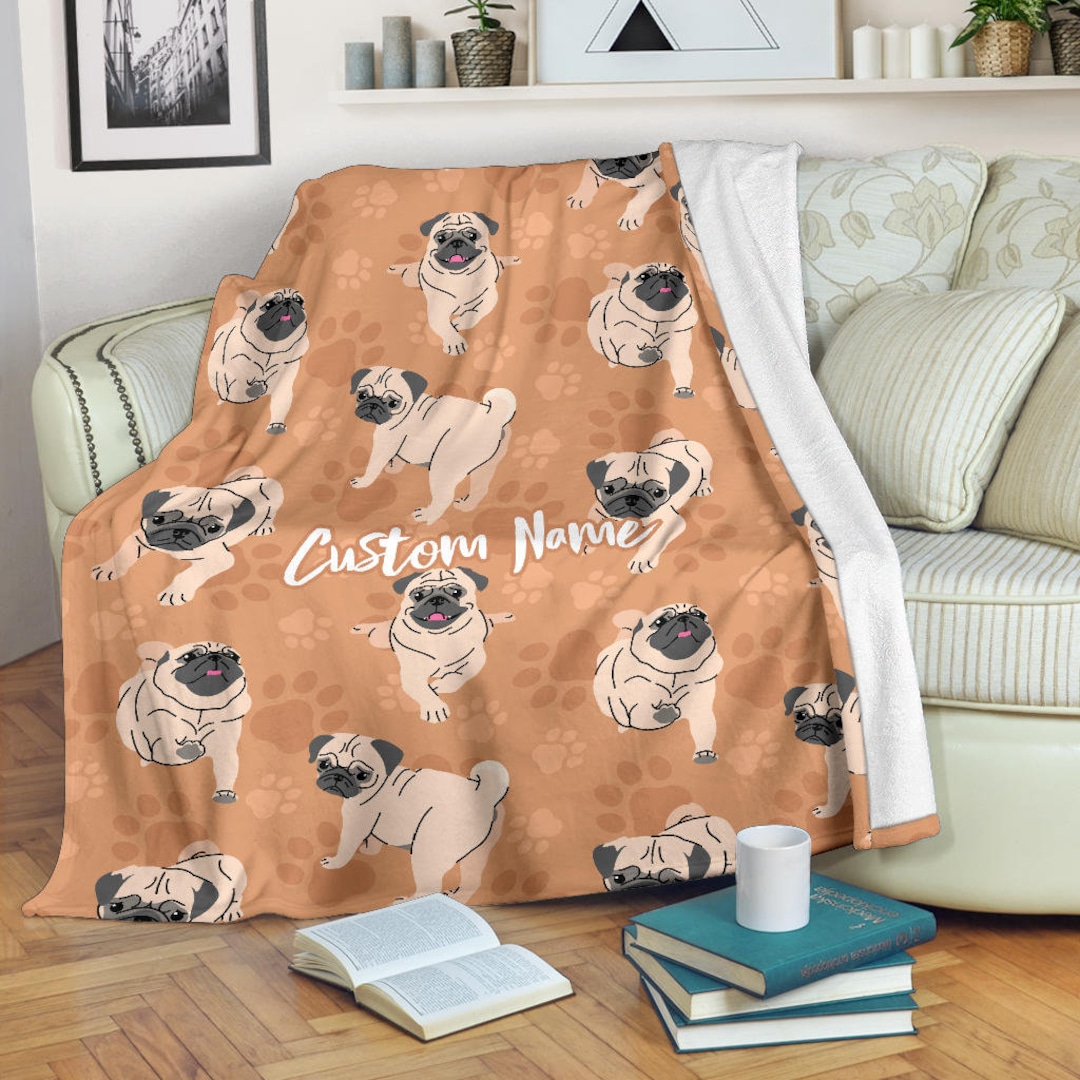 Pug Blanket Dog Pets Throw Blanket Pug Fleece Blanket Etsy UK