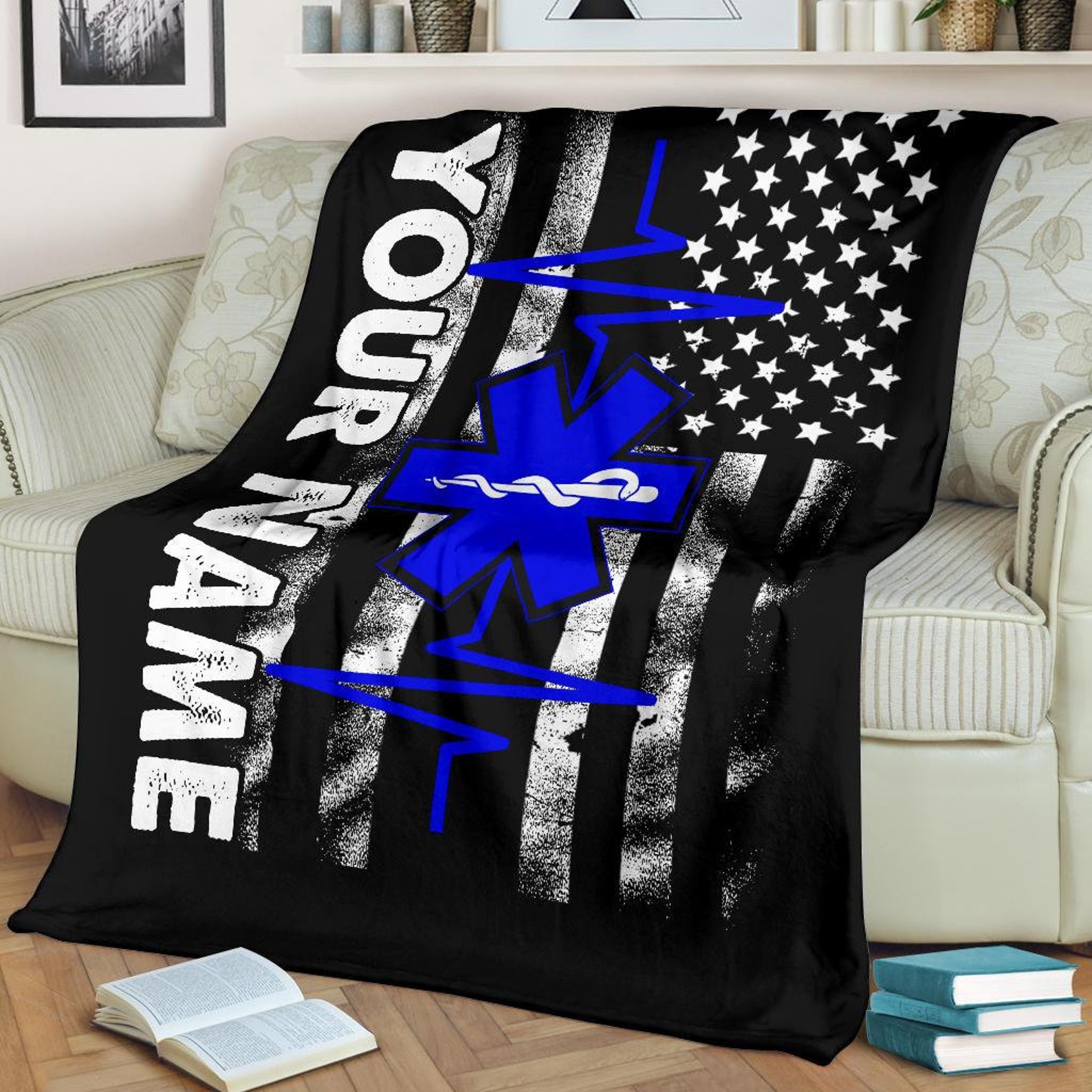 EMT Blanket paramedic Throw Blanket Emt Fleece Blanket Emt Etsy