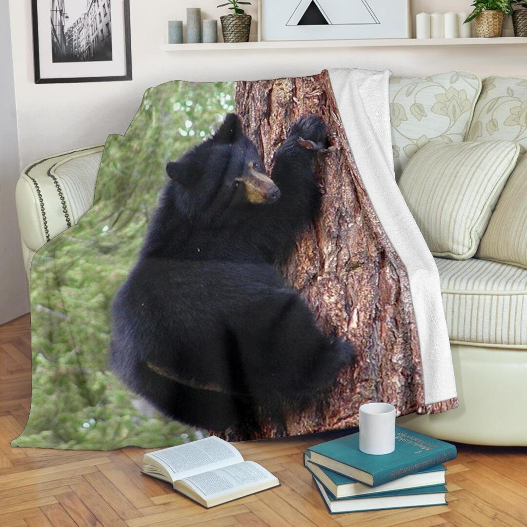 American Black Bear Blanket Throw Blanket Fleece Blanket Etsy