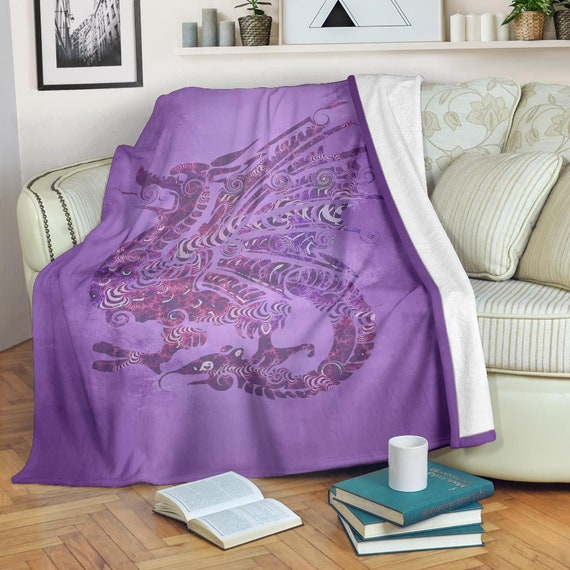Dragon Blanket Dragon Blanket Dragon Fleece Dragon Gift Etsy