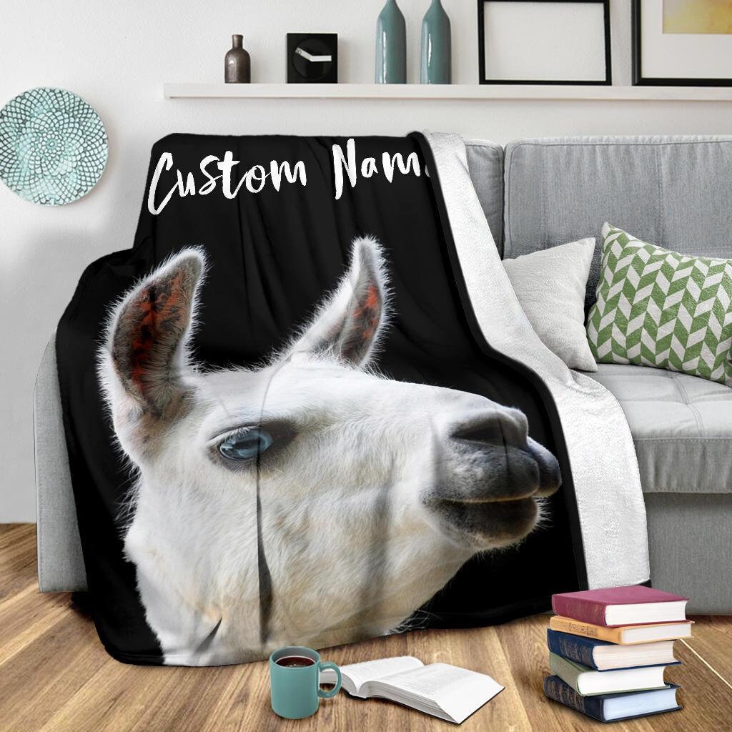 Llama Blanket Alpaca Throw Blanket Llama Fleece Blanket Etsy
