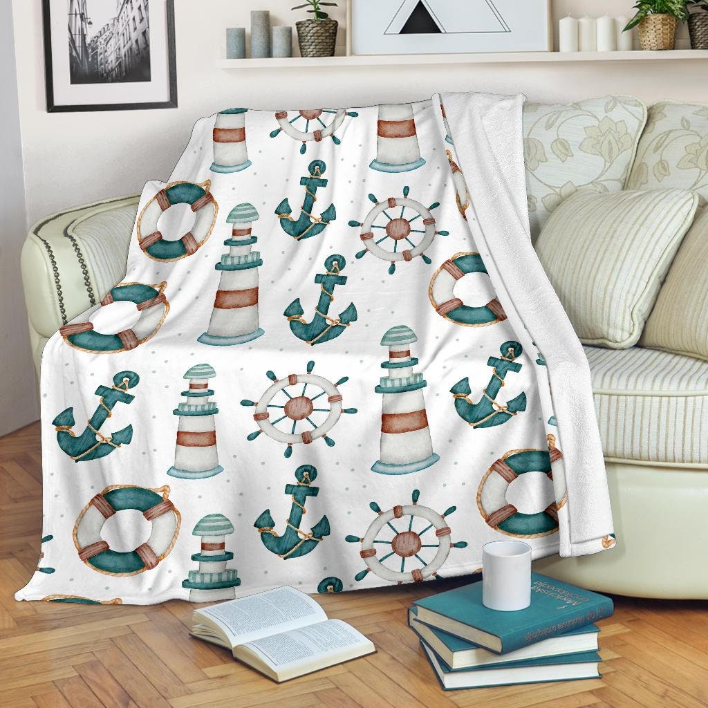 Nautical Blanket Sailing Throw Blanket Nautical Fleece Etsy