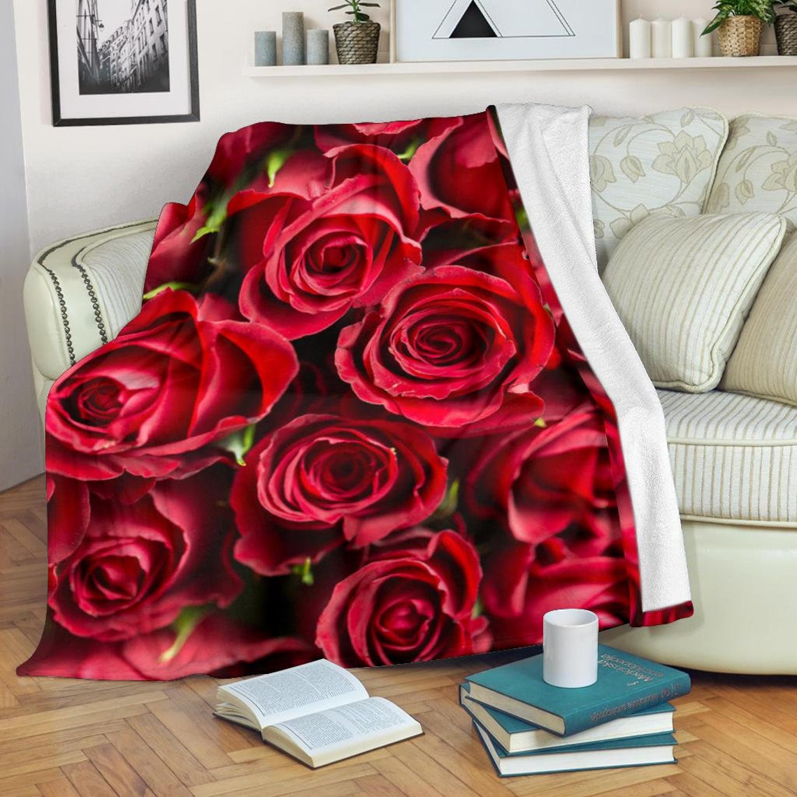 Roses Blanket Roses Throw Blanket Roses Fleece Blanket Etsy