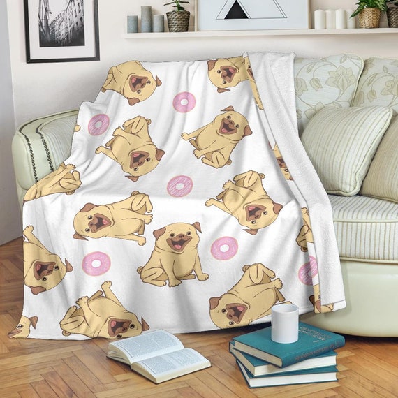 pug plush blanket