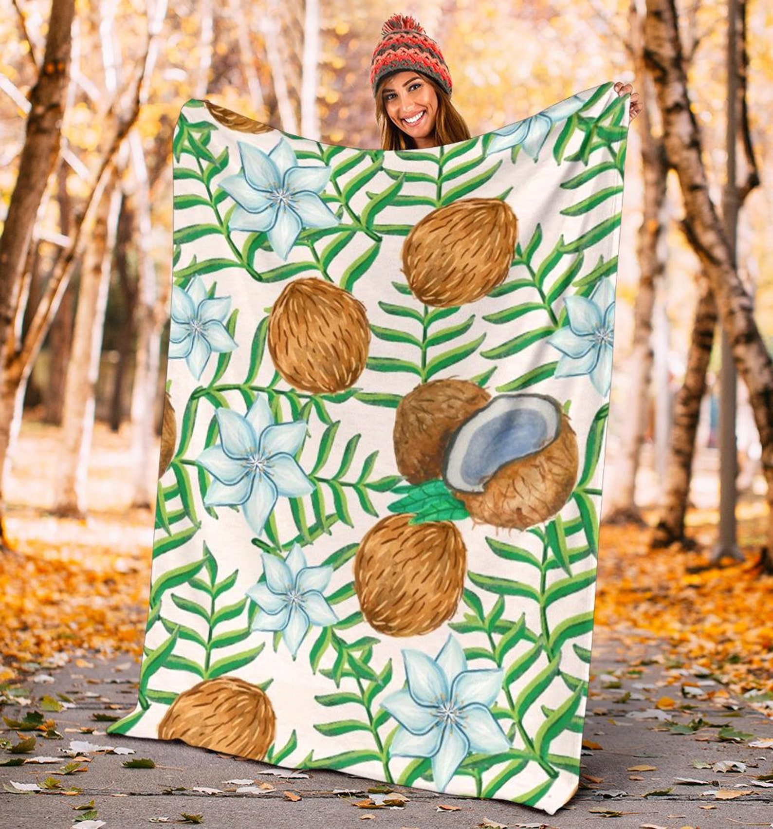 Coconut Blanket Coconut Throw Blanket Coconut Fleece Etsy