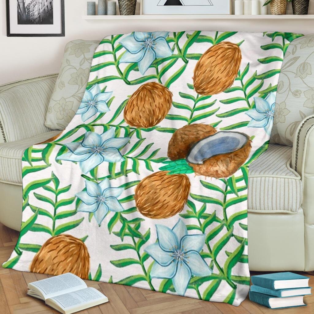 Coconut Blanket Coconut Throw Blanket Coconut Fleece Etsy