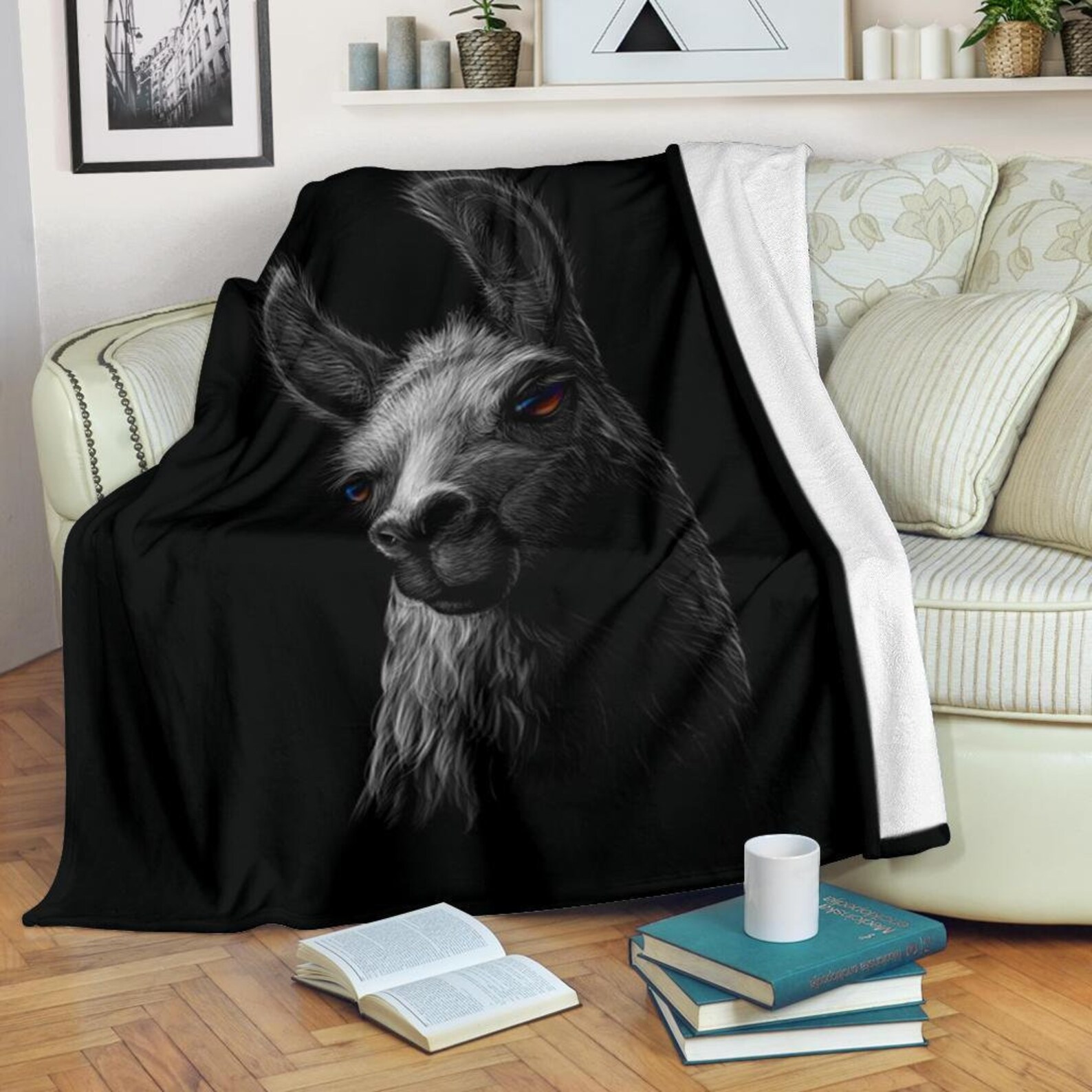Llama Blanket Alpaca Throw Blanket Llama Fleece Blanket Etsy