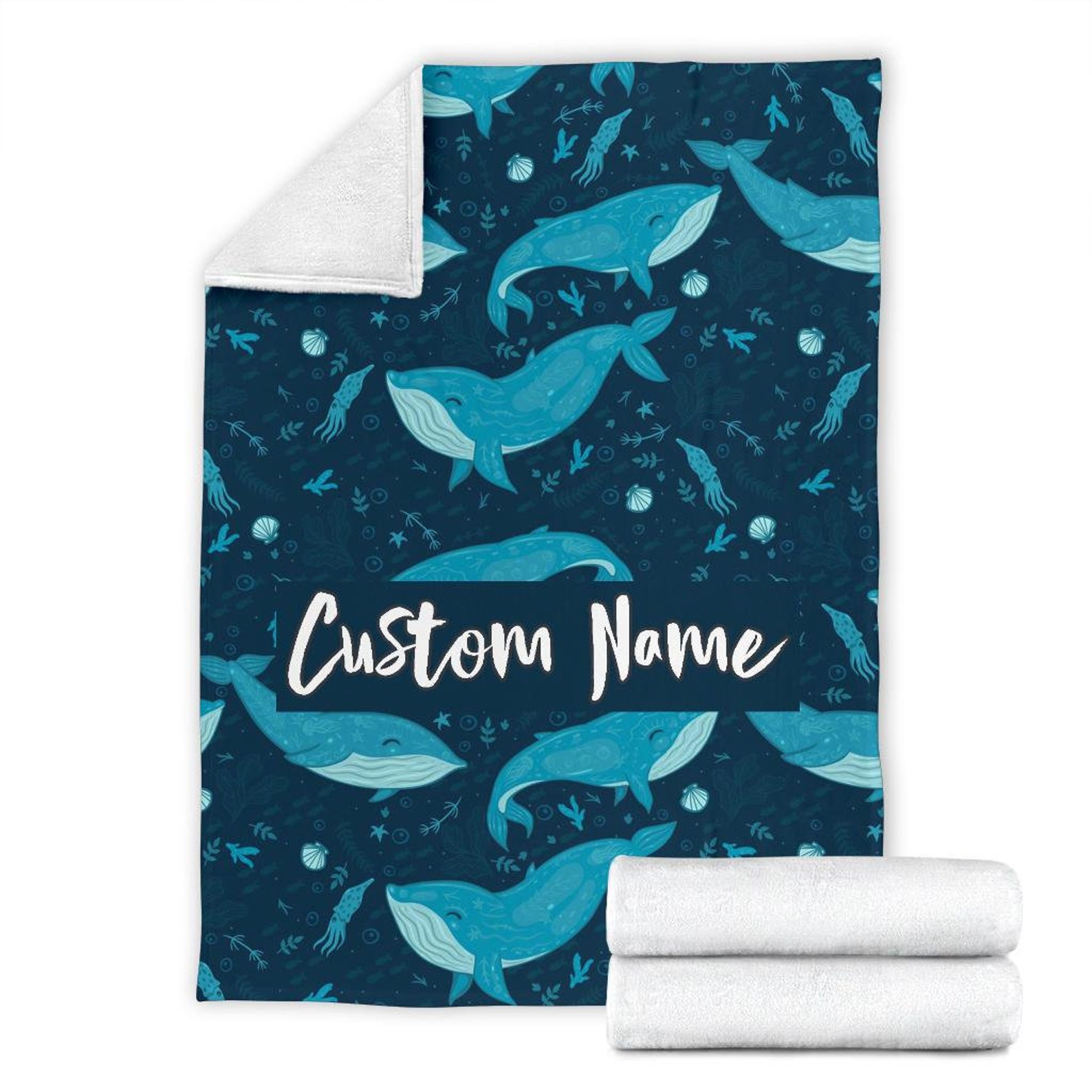 Whales Blanket Whale Throw Blanket Whales Fleece Blanket Etsy