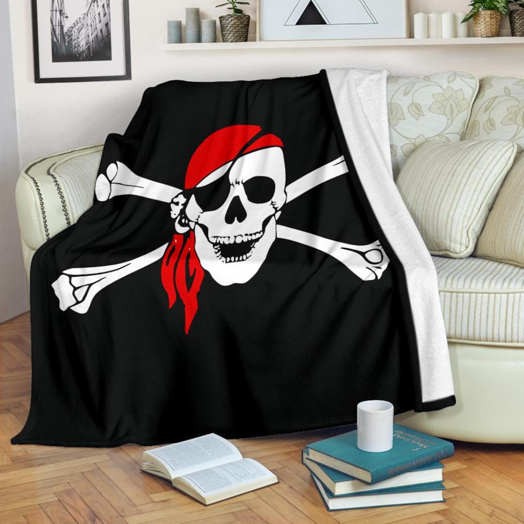 Pirate Blanket Pirate Throw Blanket Pirate Fleece Blanket Etsy