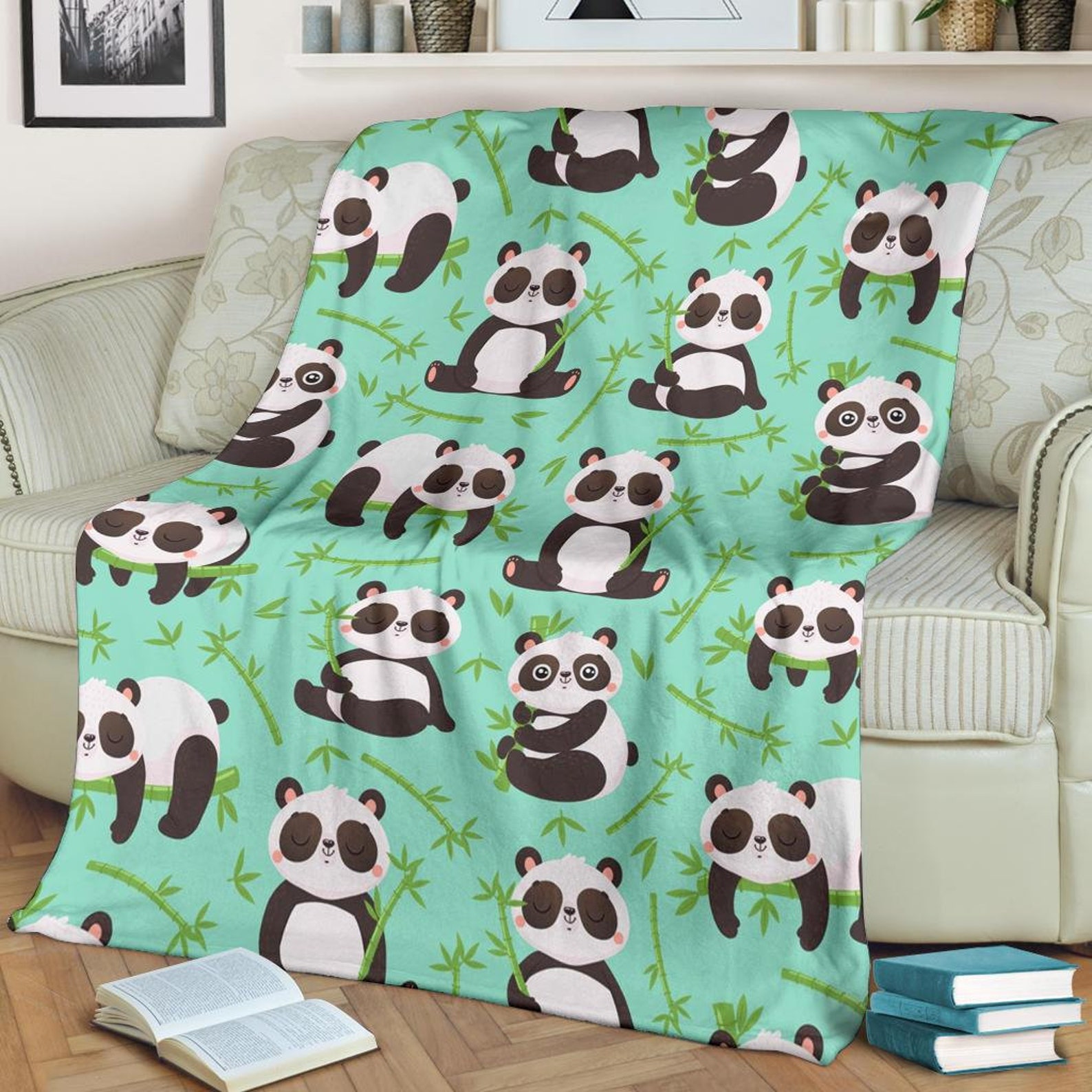 Panda Blanket Panda Throw Blanket Panda Fleece Blanket Etsy