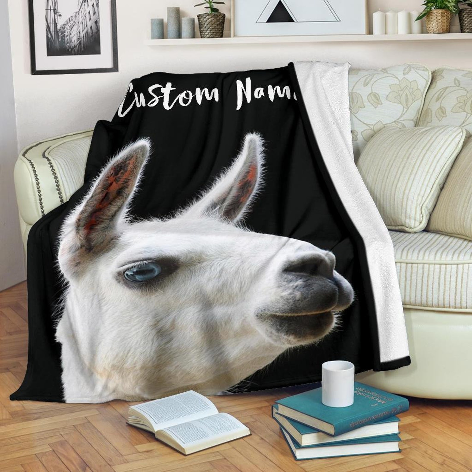 Llama Blanket Alpaca Throw Blanket Llama Fleece Blanket Etsy