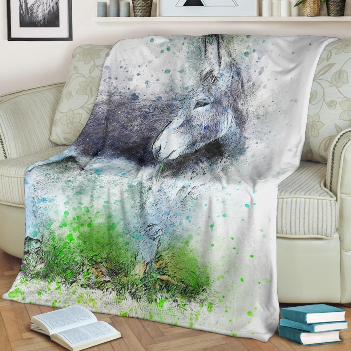 Donkey Blanket Animal Throw Blanket Donkey Fleece Blanket Etsy
