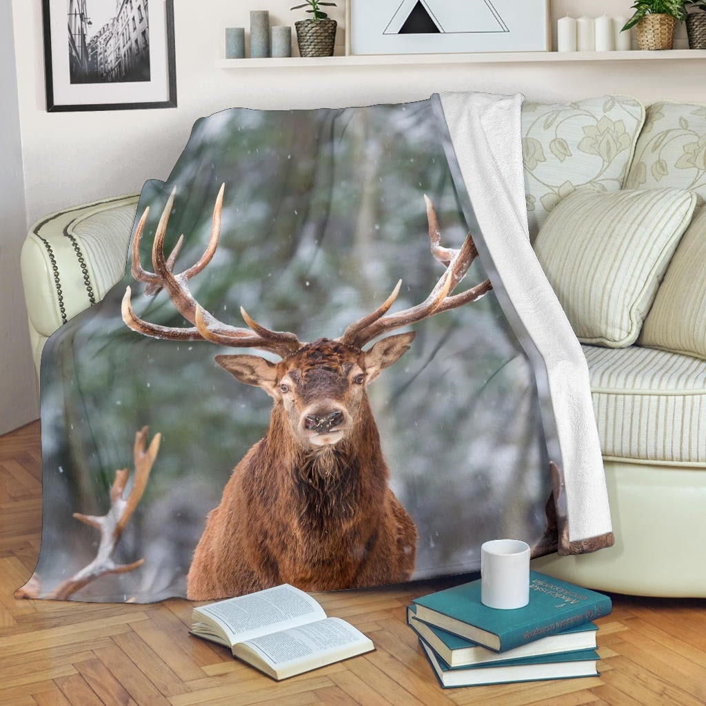 Deer Blanket Deer Trow Blanket Deer Fleece Blanket Deer Etsy