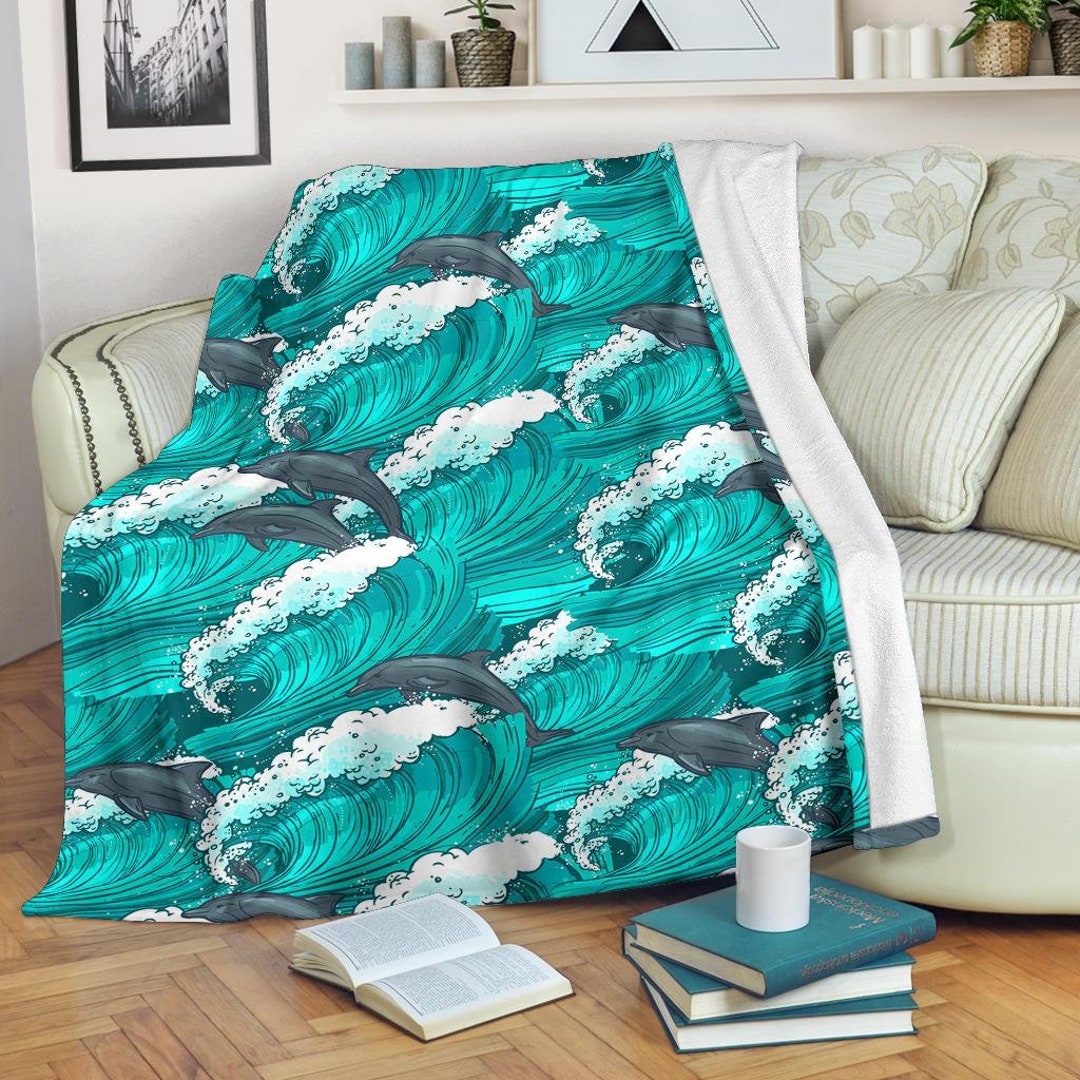 Dolphin Blanket Dolphin Throw Blanket Dolphin Fleece Etsy France