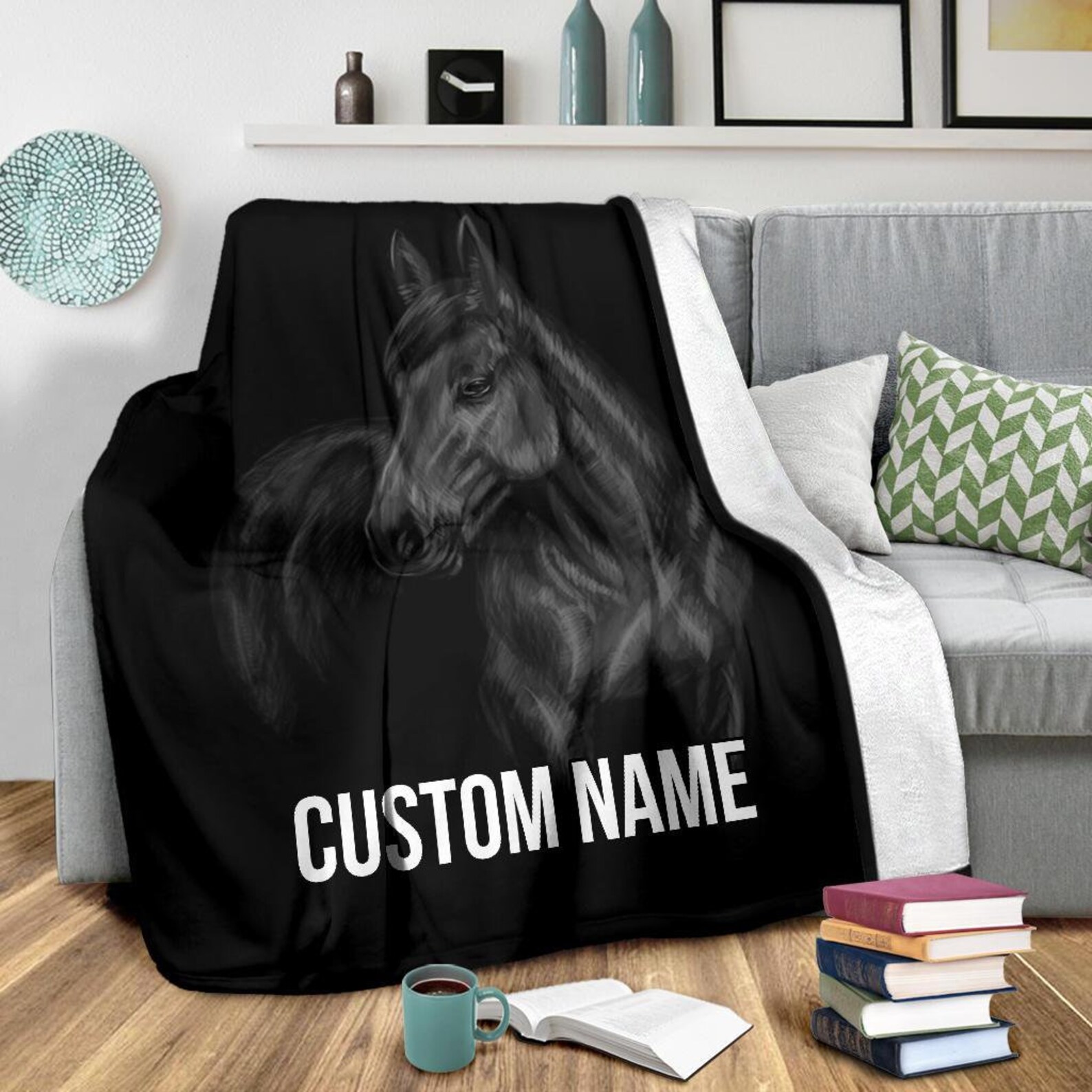 Horse Blanket Horse Throw Blanket Horse Fleece Blanket Etsy