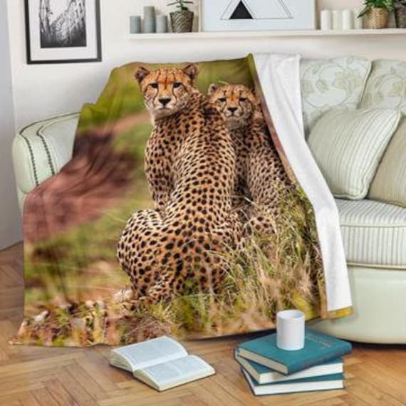 Cheetah Blanket Cheetah Throw Blanket Cheetah Fleece Etsy