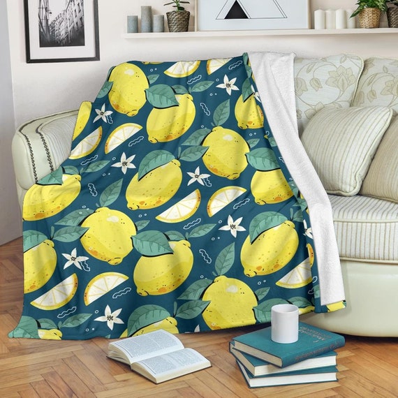 Lemon Blanket Lemon Throw Blanket Lemon Fleece Blanket Etsy