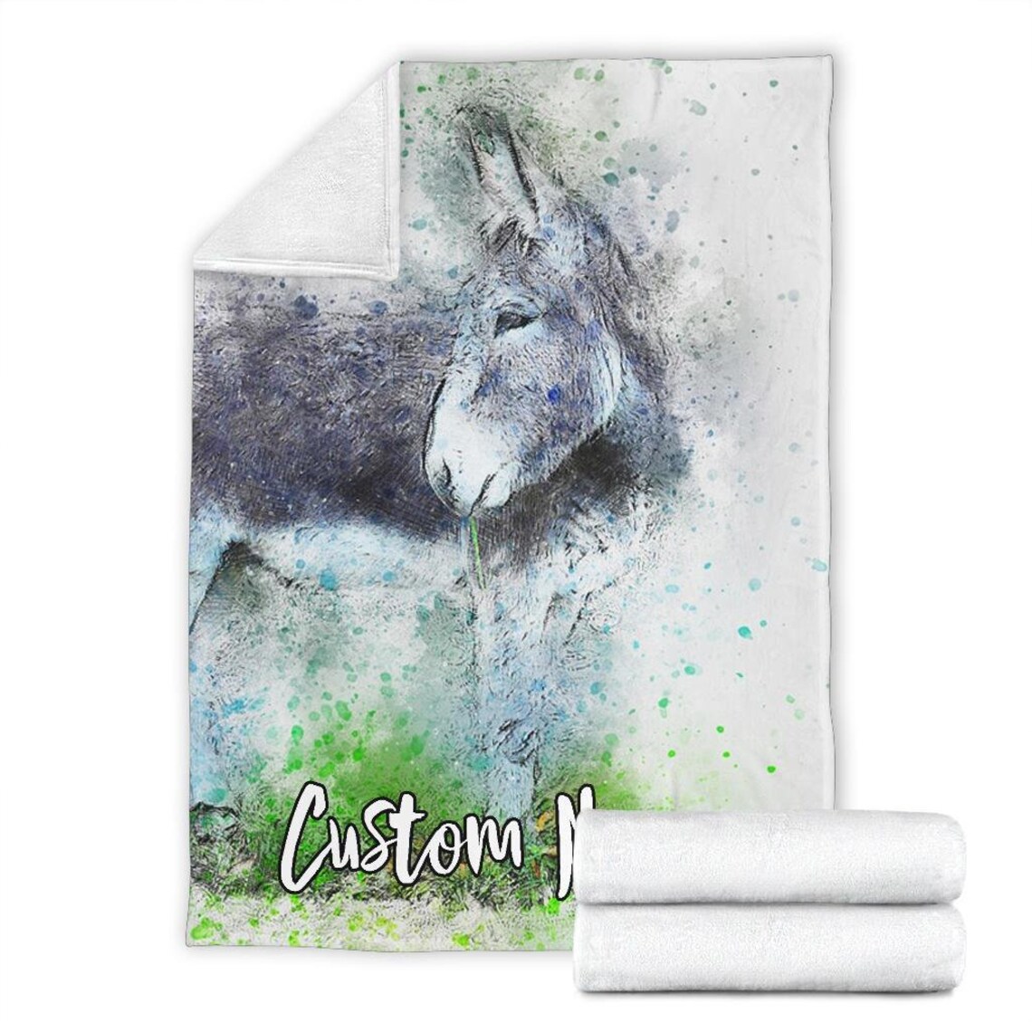 Donkey Blanket Animal Throw Blanket Donkey Fleece Blanket Etsy