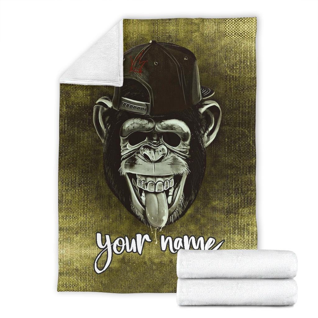 Monkey Blanket Monkey Throw Blanket Monkey Fleece Blanket Etsy