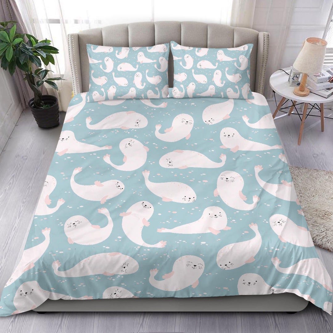 Fur Seal Sea Lion Seals Bedding Set Bed Cover Duvet Cover Etsy