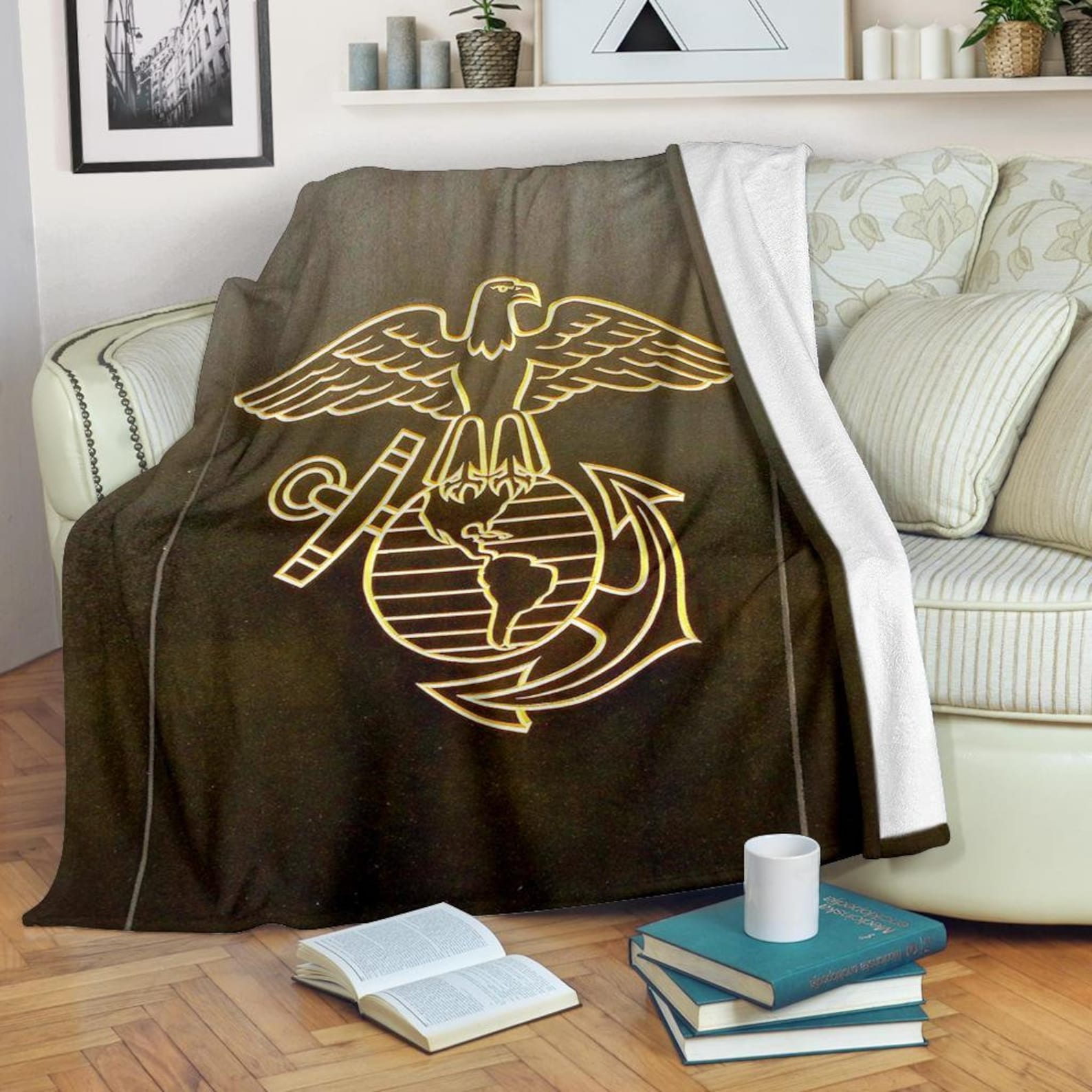 USMC Blanket Marines Throw Blanket / Marines Fleece Blanket Etsy