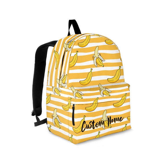 Banana Backpack Banana Laptop Backpack Banana Backpacks Etsy