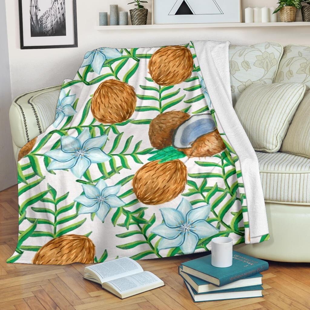 Coconut Blanket Coconut Throw Blanket Coconut Fleece Etsy