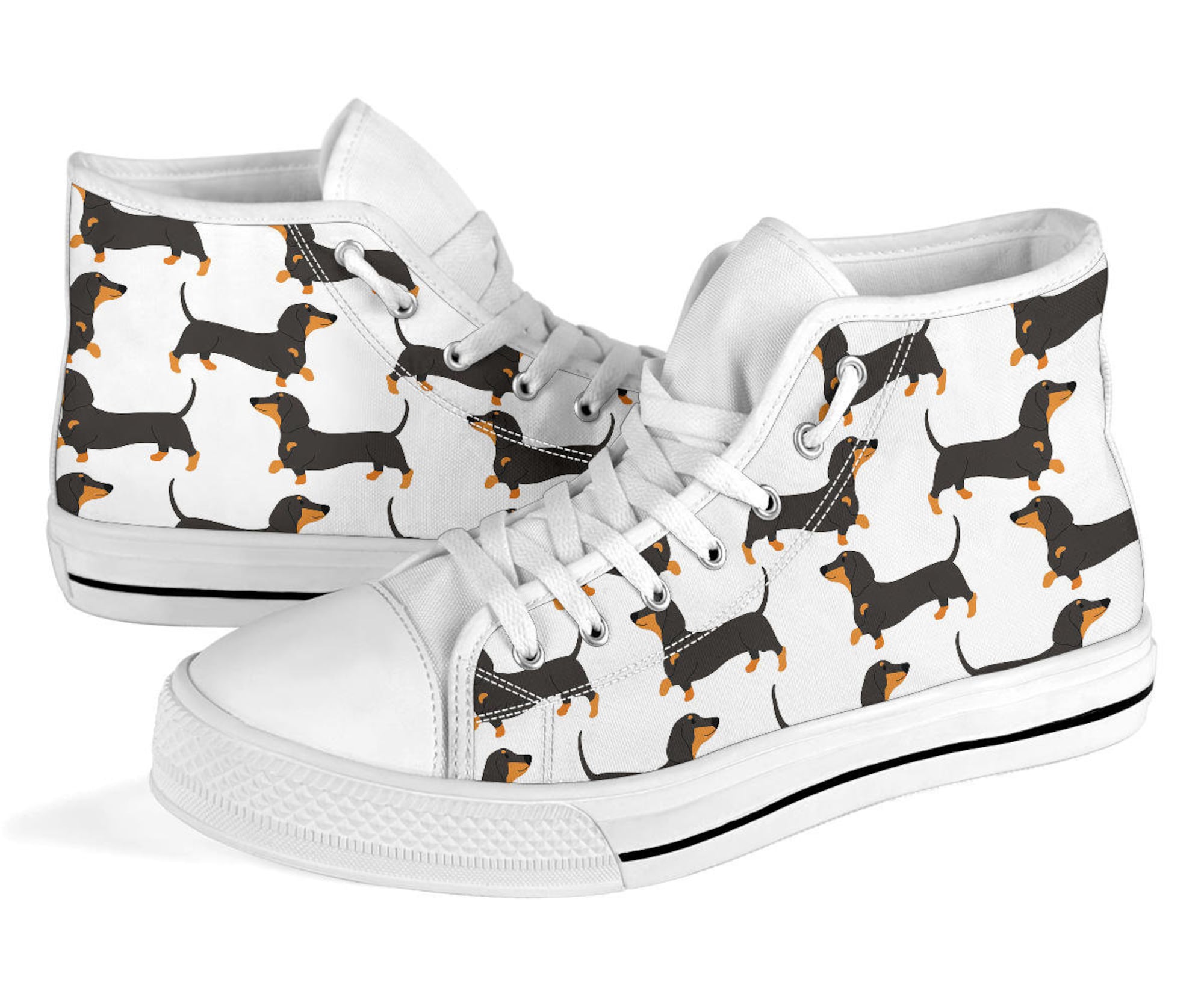 Jack Russell Dog Pattern Print Men Women's High Top Shoes
