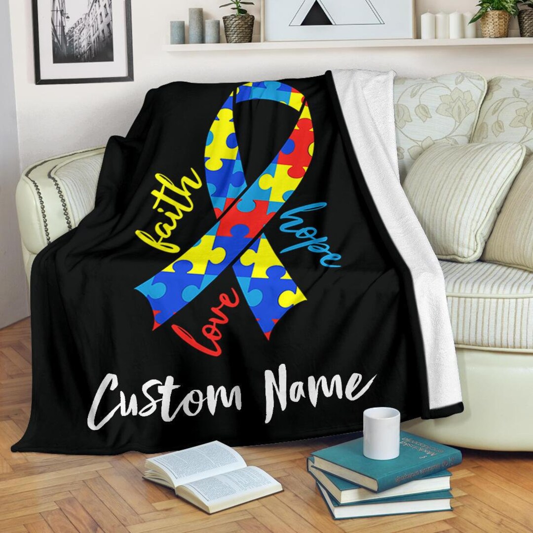Autism Blanket Autism Throw Blanket Autism Fleece Blanket Etsy