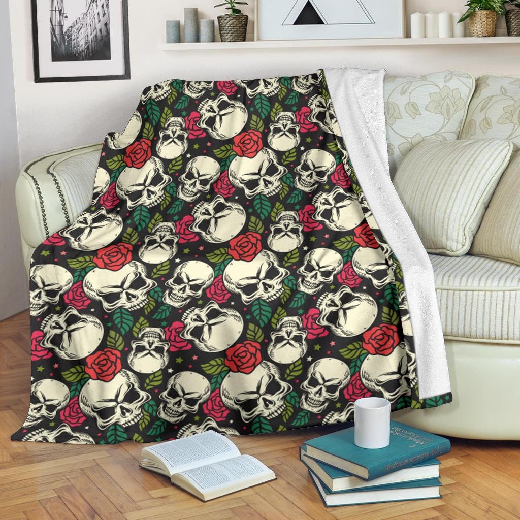 Skull blanket Skull blanket Skulls Fleece blanket Sugar Etsy España