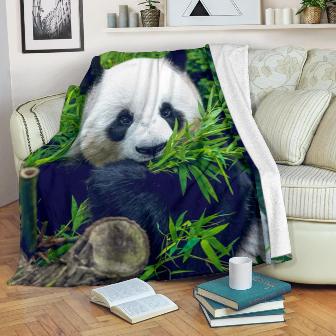 Panda Blanket Panda Throw Blanket Panda Fleece Blanket Etsy