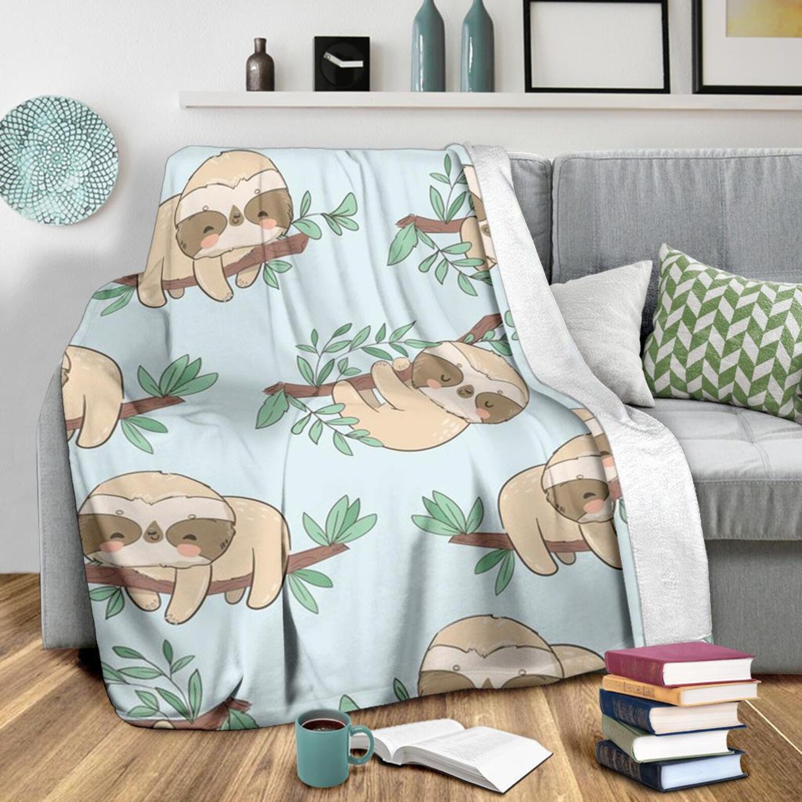 Sloth Blanket Sloth Throw Blanket Sloth Fleece Blanket Etsy UK