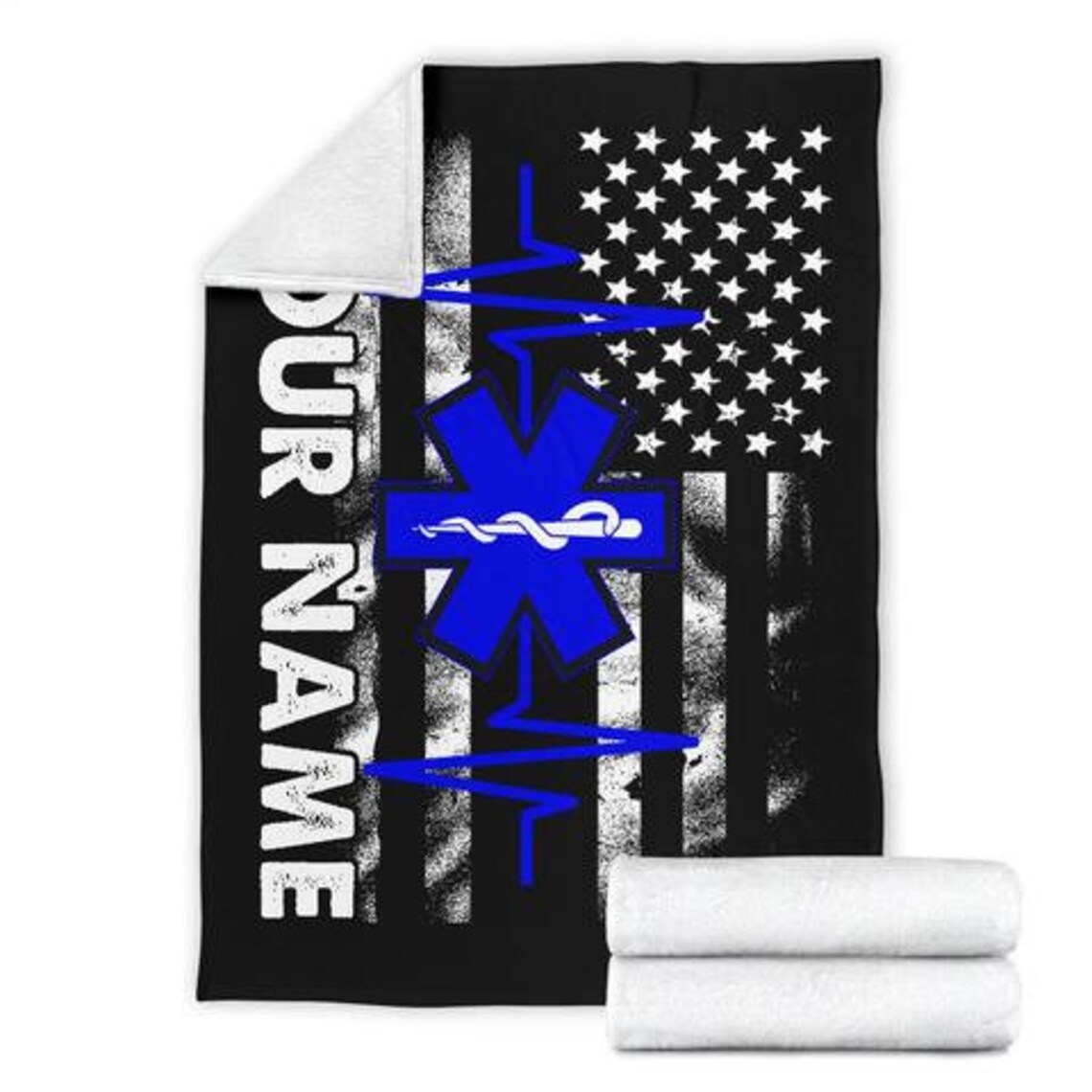 EMT Blanket Paramedic Throw Blanket Emt Fleece Blanket Emt Etsy