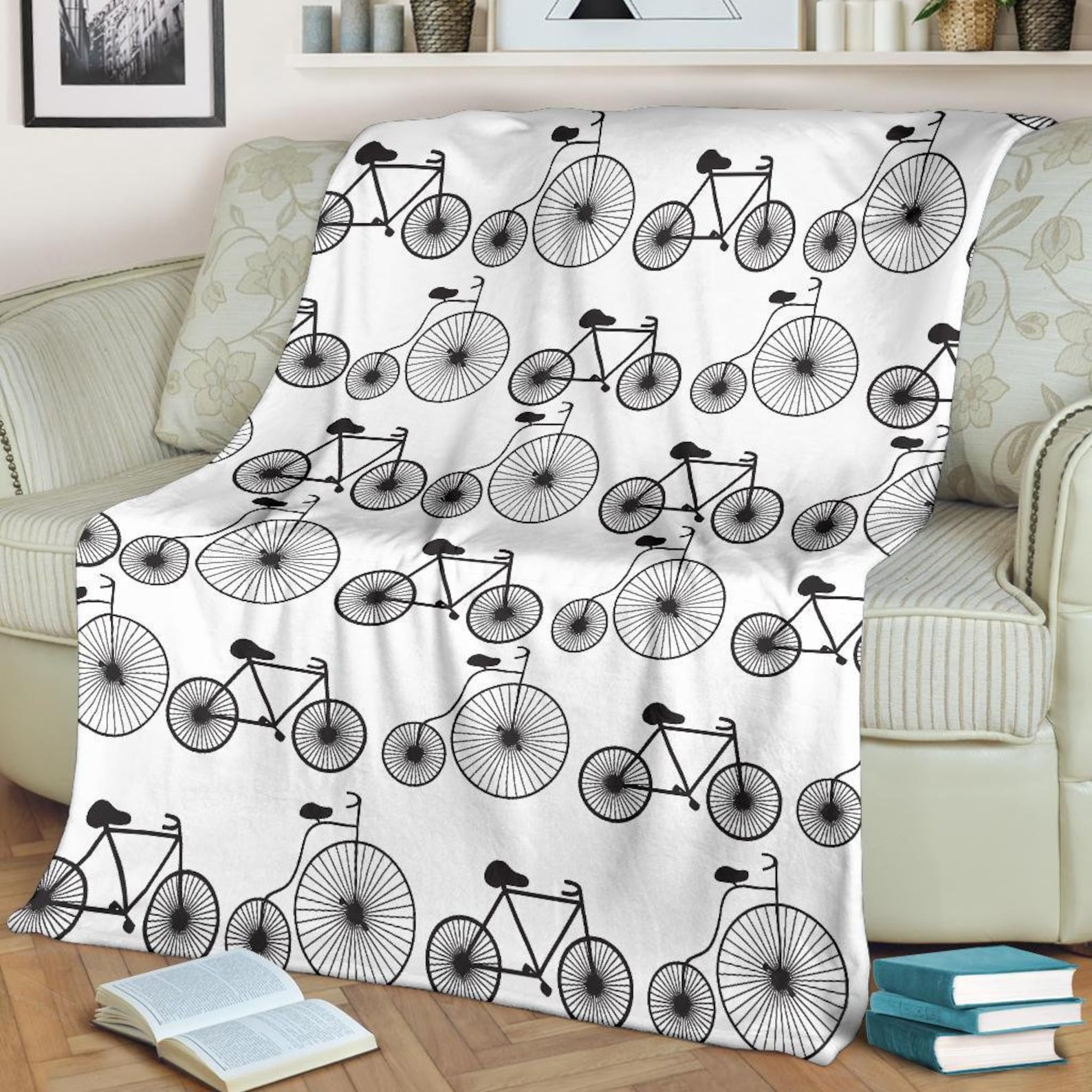 Bicycle Blanket Biker Throw Blanket Bicycle Fleece Blanket Etsy