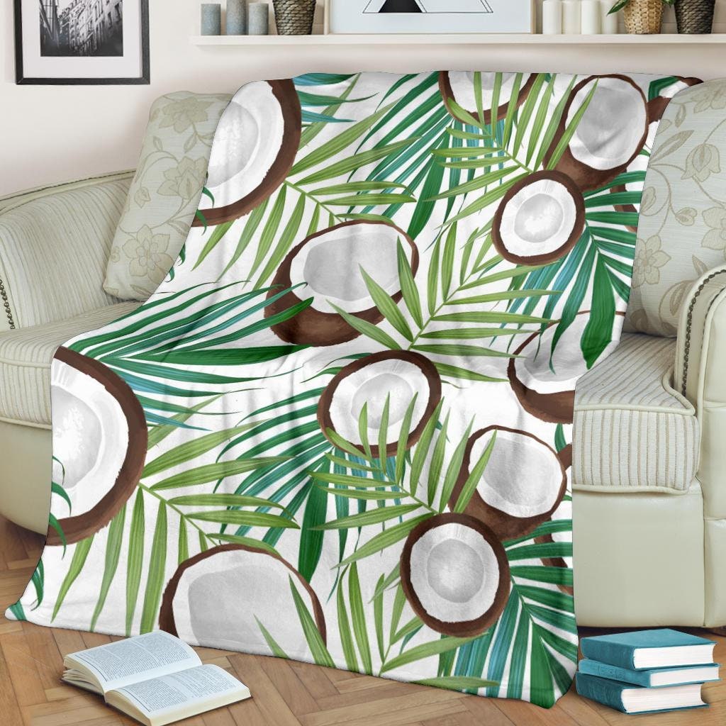 Coconut Blanket Coconut Throw Blanket Coconut Fleece Etsy