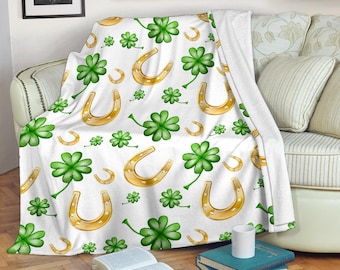 Oarencol St Patrick's Day Shamrocks Throw Blanket Clover Leprechaun Hat Rainbow Soft Flannel Fleece Lightweight Blankets for Bed Sofa Couch Adults Kids 50x60 Oarencol St Patrick's Day Shamrocks Throw Blanket Clover Leprechaun Hat Rainbow Soft Flannel Fleece Lightweight Blankets for Bed Sofa Couch Adults Kids 50x60