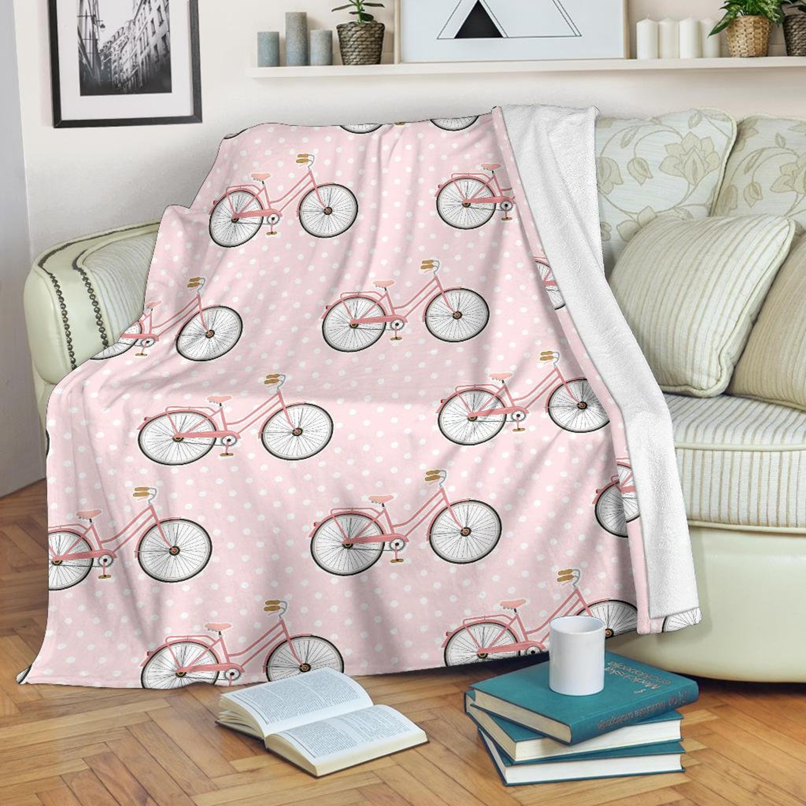 Bicycle Blanket Biker Throw Blanket Bicycle Fleece Blanket Etsy