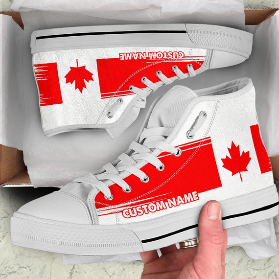 Canada Flag Shoes Canada Shoes With Canadian Flag Etsy UK