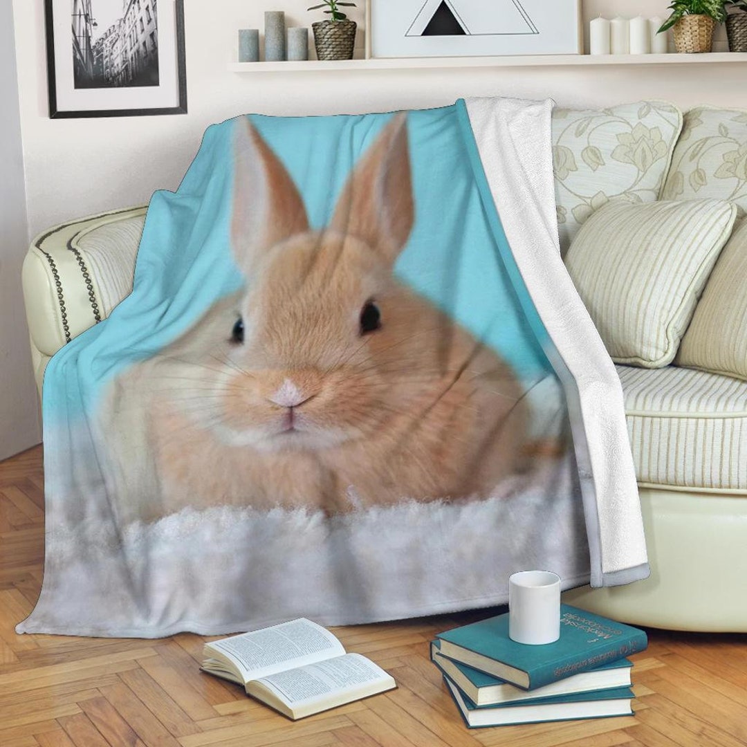 Rabbit Blanket Bunnie Throw Blanket Rabbit Fleece Blanket Etsy