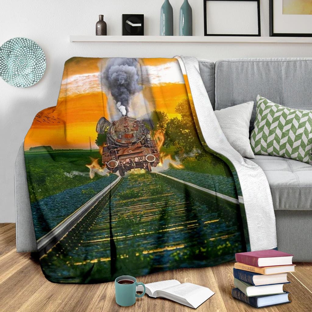 Train Blanket Throw Blanket Train Fleece Etsy