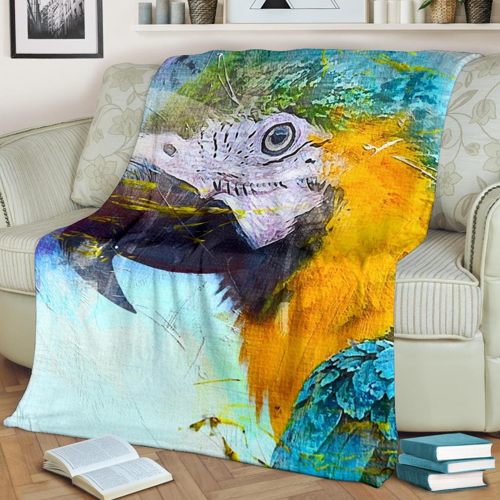 Parrot Throw Blanket Parakeet Fleece Blanket Parrot Adult Etsy