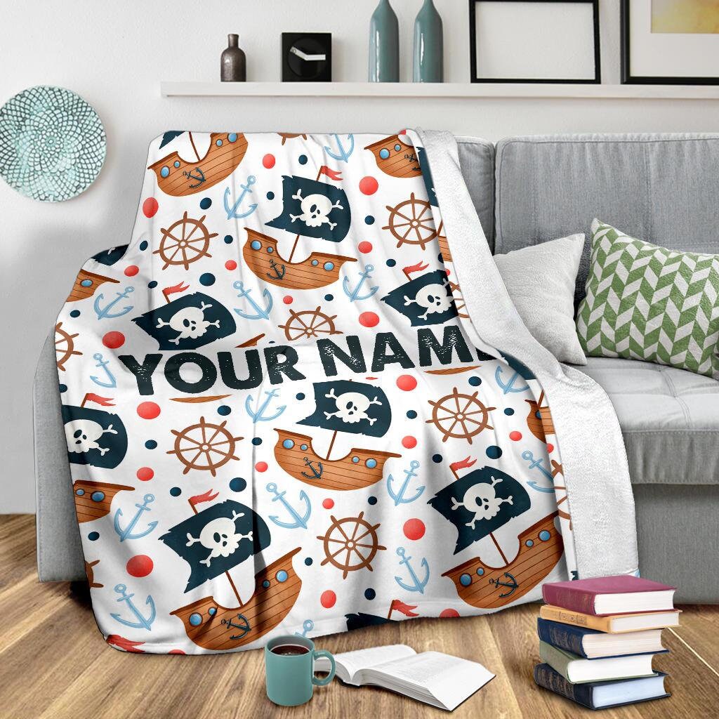 Pirate Blanket Pirate Throw Blanket Pirate Fleece Blanket Etsy