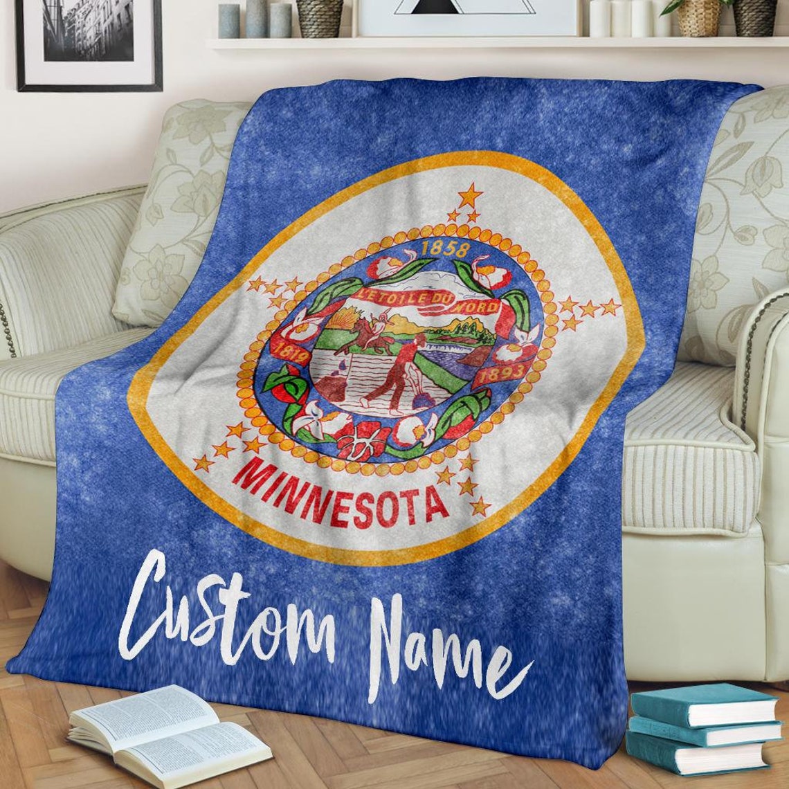 Minnesota Flag Blanket Minnesota Throw Blanket Minnesota Etsy