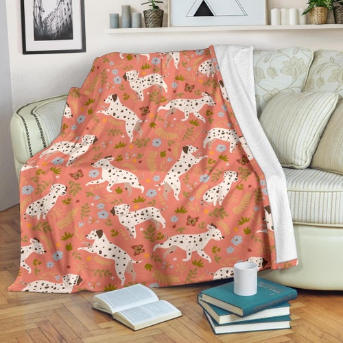 dalmatian print throw blanket