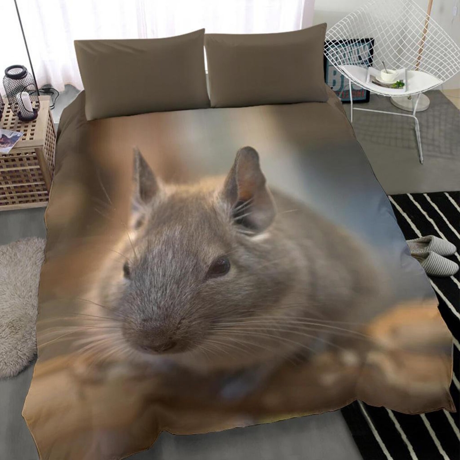 Chinchilla Bedding Set Bed Cover Duvet Cover and pillow Etsy