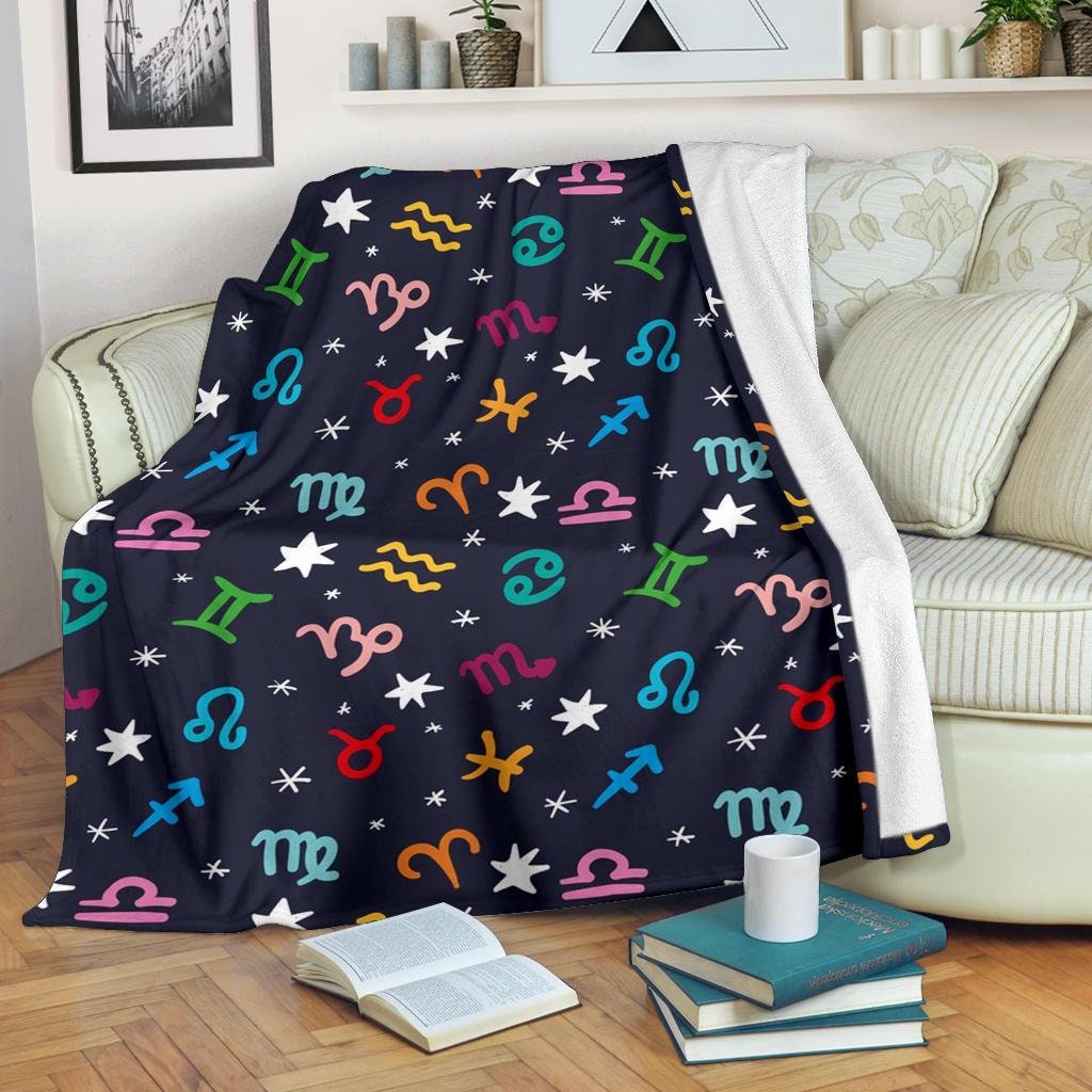 Zodiac blanket Horoscope print blanket Astrology pattern Etsy