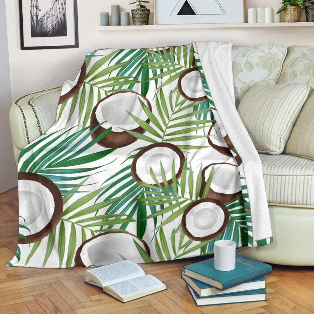 Coconut Blanket Coconut Throw Blanket Coconut Fleece Etsy